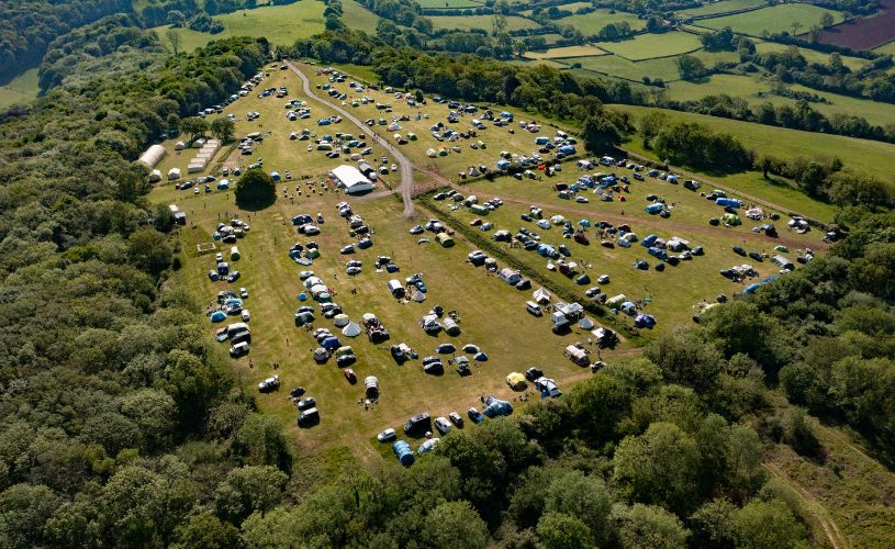 Basecamp at Mendip Activity Centre at sunset